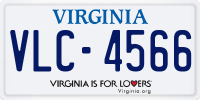 VA license plate VLC4566