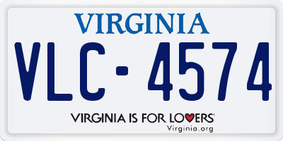 VA license plate VLC4574