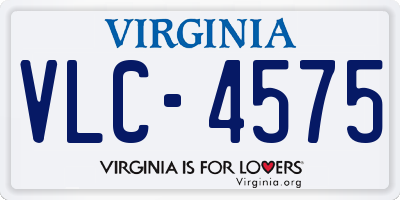 VA license plate VLC4575