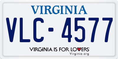 VA license plate VLC4577