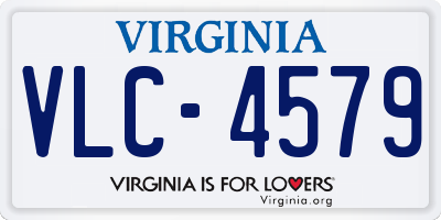 VA license plate VLC4579