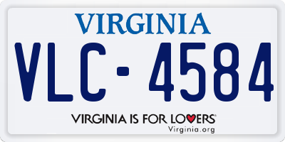 VA license plate VLC4584