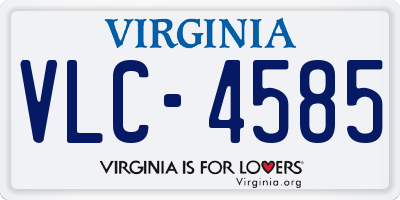 VA license plate VLC4585