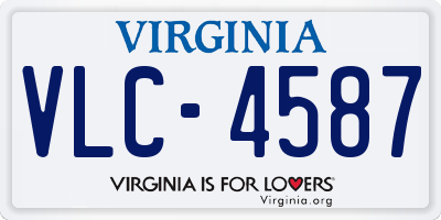 VA license plate VLC4587