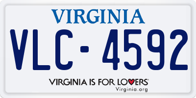 VA license plate VLC4592