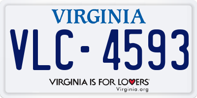 VA license plate VLC4593