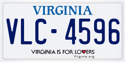 VA license plate VLC4596