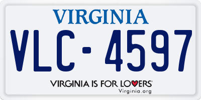VA license plate VLC4597