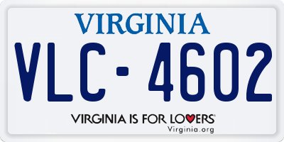 VA license plate VLC4602