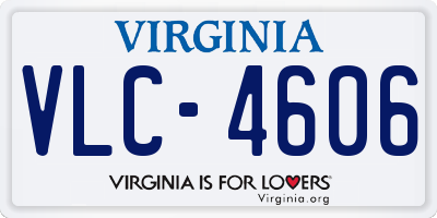 VA license plate VLC4606