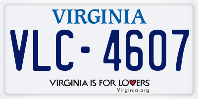 VA license plate VLC4607