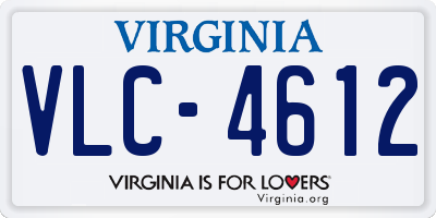 VA license plate VLC4612