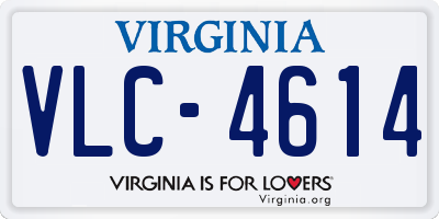 VA license plate VLC4614