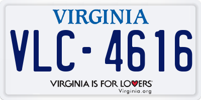 VA license plate VLC4616