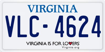 VA license plate VLC4624