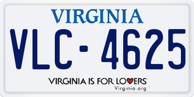 VA license plate VLC4625