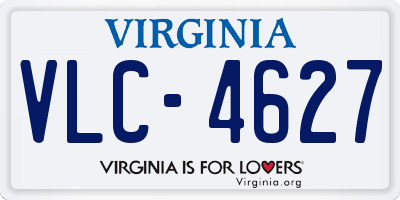 VA license plate VLC4627