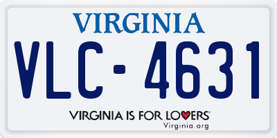 VA license plate VLC4631