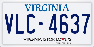 VA license plate VLC4637