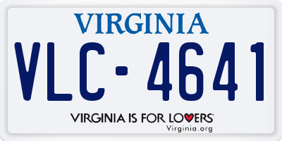VA license plate VLC4641