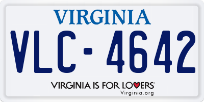 VA license plate VLC4642