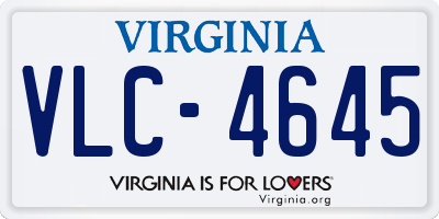 VA license plate VLC4645