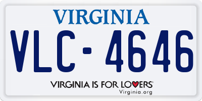 VA license plate VLC4646