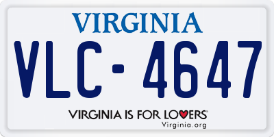 VA license plate VLC4647