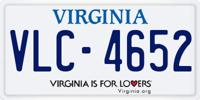 VA license plate VLC4652