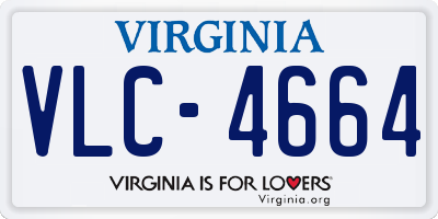 VA license plate VLC4664