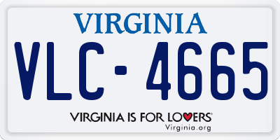 VA license plate VLC4665