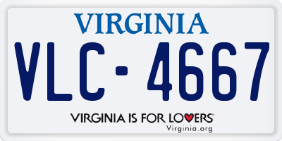 VA license plate VLC4667