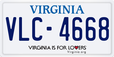 VA license plate VLC4668
