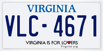 VA license plate VLC4671
