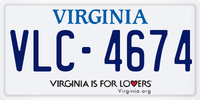 VA license plate VLC4674
