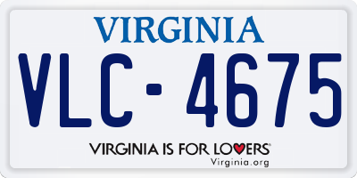 VA license plate VLC4675