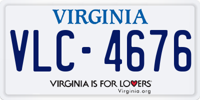 VA license plate VLC4676