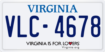 VA license plate VLC4678