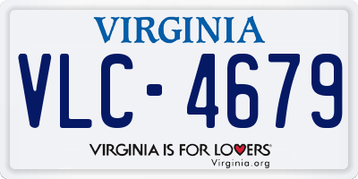 VA license plate VLC4679