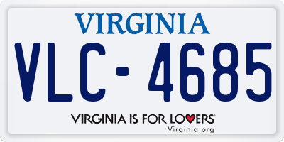 VA license plate VLC4685
