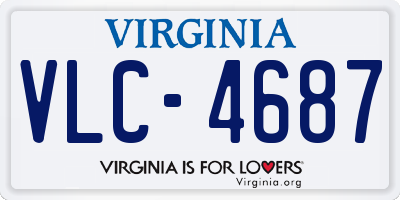 VA license plate VLC4687