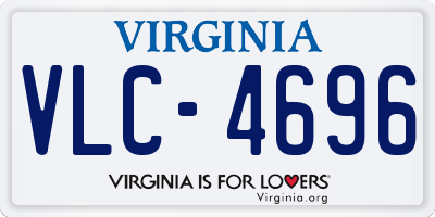 VA license plate VLC4696