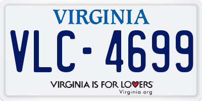 VA license plate VLC4699