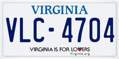 VA license plate VLC4704