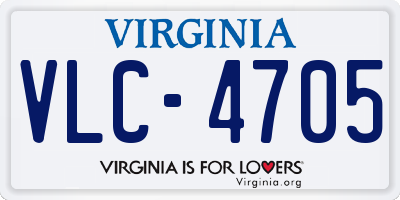 VA license plate VLC4705