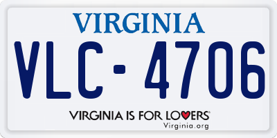 VA license plate VLC4706