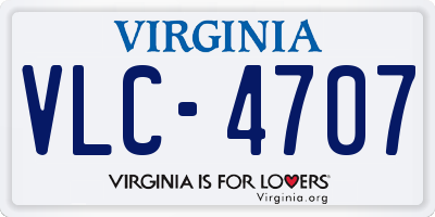 VA license plate VLC4707