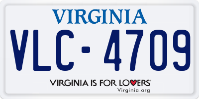 VA license plate VLC4709