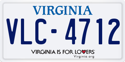 VA license plate VLC4712