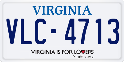 VA license plate VLC4713